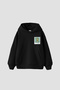 Van Gogh Polaroid Printed Oversized Unisex Black Hoodie - 2