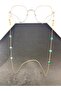 Italian Chain Cube Stone Glasses Chain / Cord Petrol Green - 4