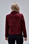 Amelie Burgundy Regular Cashmere Jacket with Snap Closure - 6