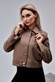 Amelie Mink Regular Cashmere Jacket with Snap Closure