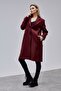 Rosalia Burgundy Regular Fit Double-Breasted Cashmere Coat - 7