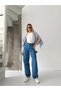 Baggy Loose-Leg Jeans with Belt, Embroidered Detail and Buckle - 3