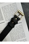 Lyric Square Patterned Women's Gold Buckle Belt Jacket Belt Dress Belt Trouser Belt - 3