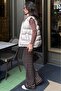 Beige Mock Neck Lined Women's Puffer Vest Mg2592 - 7