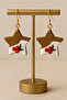 Ginger Noël Star Christmas Themed Star Earrings – Polymer Clay, Handmade, 6 cm - 3