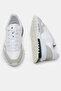 Unisex White Gray Thick Thermo Sole Retro-Style Daily Sneakers with Text Detail - 4