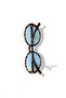 Ovelle Women's Leopard Frame Blue Glass Oval Sunglasses – Accessory Detailed Uv400 - 2