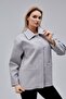 Camille Gray Oversized Lined Cashmere Jacket with Pocket Detail - 7