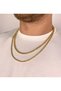 Unisex 2 Piece Steel Gold Mesh Knitted Chain Necklace Set 3mm - 5mm (53cm - 60cm) - 5