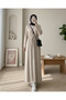 Round Neck Tie-Waist Dress -Beige - 3