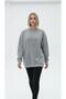 Oversized Wide Fit Crew Neck Plain Basic Sweatshirt Gray