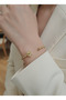 Gold Color Adjustable Tattoo Bracelet with Birth Month Flower (March) - 2