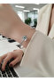 Silver Color Adjustable Tattoo Clasp Birth Month Flower Bracelet (May) - 2