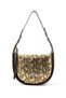 100% Genuine Leather Women's Brown Gold Hand and Shoulder Bag - Handmade Italian Style Crossbody Model