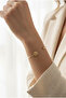 Gold Color Adjustable Tattoo Bracelet with Birth Month Flower (April) - 3