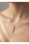 316L Steel Gold Non-Tarnish Zircon Stone Mythological Mermaid Necklace - 3