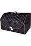 Leather Made Car Detachable Grocery Box with Medium Holder (Black, Middle (50 X 33 X 30cm)