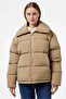 Down Fill Jacket Goose down Filling Mock Neck Light Brown Women's Coat - 2