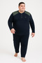 Men's High Quality Interlock Combed Cotton Plus Size Pajama Set 18540 - 3
