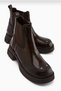 Women's Coffee-Colored Elastic Thick-Soled Boots