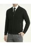 Italian Style Men's Zippered Cardigan Black T13146