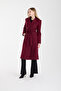 Burgundy Regular Lined Coat with Cufflink Detail - 5