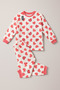 Fuchsia 100% cotton heart patterned girl's pajama set – ultra soft premium comfort - 2