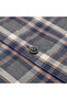 Gray Navy Blue Plaid Flannel Buttoned Collar Tailor Fit Cotton Shirt - 3