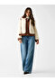 Leather Detailed Plush Coat W5Bl71W3840