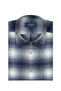 Albini Blue Navy Plaid Flannel Tailor Fit Cotton Lumberjack Shirt - 2