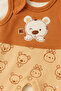 Baby 2-Piece Romper Set with Appliqué Bear Salopet 100% Cotton - 2