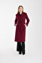 Burgundy Regular Lined Coat with Cufflink Detail - 4