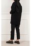 Embossed Asymmetrical Striped Knitwear Tunic Sweater - 2