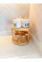 3-Piece Porcelain Spice Jar Set and 5-Piece Bamboo Lid Glass Spice Jar and Rotating Stand - 7