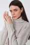 A.Beige Turtleneck Cashmere Long Sleeve Women's Knitwear Sweater