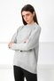 Gray Sleeve Slit Detailed Half Turtleneck Cashmere Women's Knitwear Sweater