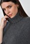 Anthracite Turtleneck Cashmere Long Sleeve Women's Knitwear Sweater - 2
