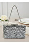 Luxury Black Suede 5 Size Silver Crystal Stone Embroidered Evening Dress Bag |   And Night Clutch - 3