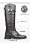 Hermod Women's Accessory Detailed Rider Long Stylish Boots P311-Brown - 5