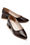 Women's Wrinkled Patent Leather Patterned (Imported Material) Light Heeled Shoes {41/42/43 Special Large Size Included} - 3