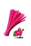 50 Pieces of Dark Pink Chenille, Feathered Wire Suitable for Flower Making, 30 cm 6mm