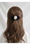 Pearl and Flower Clip Barrette - Black White Gray 3 Colors - Luxury Evening Dress Hair Accessory - 2