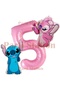 Lilo Stitch and Angel Balloon Set for 5 Year Olds, 3 Piece Pink Number Balloon Birthday Party Set - 2