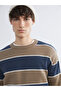 Esvab • Modern & Distinctive Zero Roba Collar Striped Men's Knitwear Sweater - 4