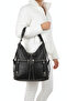 *Soft Faux Leather Black Women's Bag Suitable for Hand Shoulder and Back Use 34*39 cm - 4