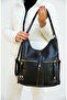 *Soft Faux Leather Black Women's Bag Suitable for Hand Shoulder and Back Use 34*39 cm - 7
