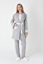 Luxury Maternity Pajama Set 3-Piece - Polka Dot Robe, Lace Detail, Suitable for Pregnant and Nursing Mothers