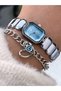Women's Watch, Blue Silver Steel Band, Square Small Case, Vintage Model, Stylish Box, Bracelet Gift - 6
