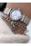 Women's Watch, Rose Silver Steel Band, Mini Case, Roman Numerals, in Stylish Gift Box with Bracelet Gift - 6