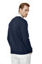 Men's Navy Blue Relax Fit Fleece Lined Polo Neck Sweatshirt – Cotton Thick Sweatshirt 2600762 - 7